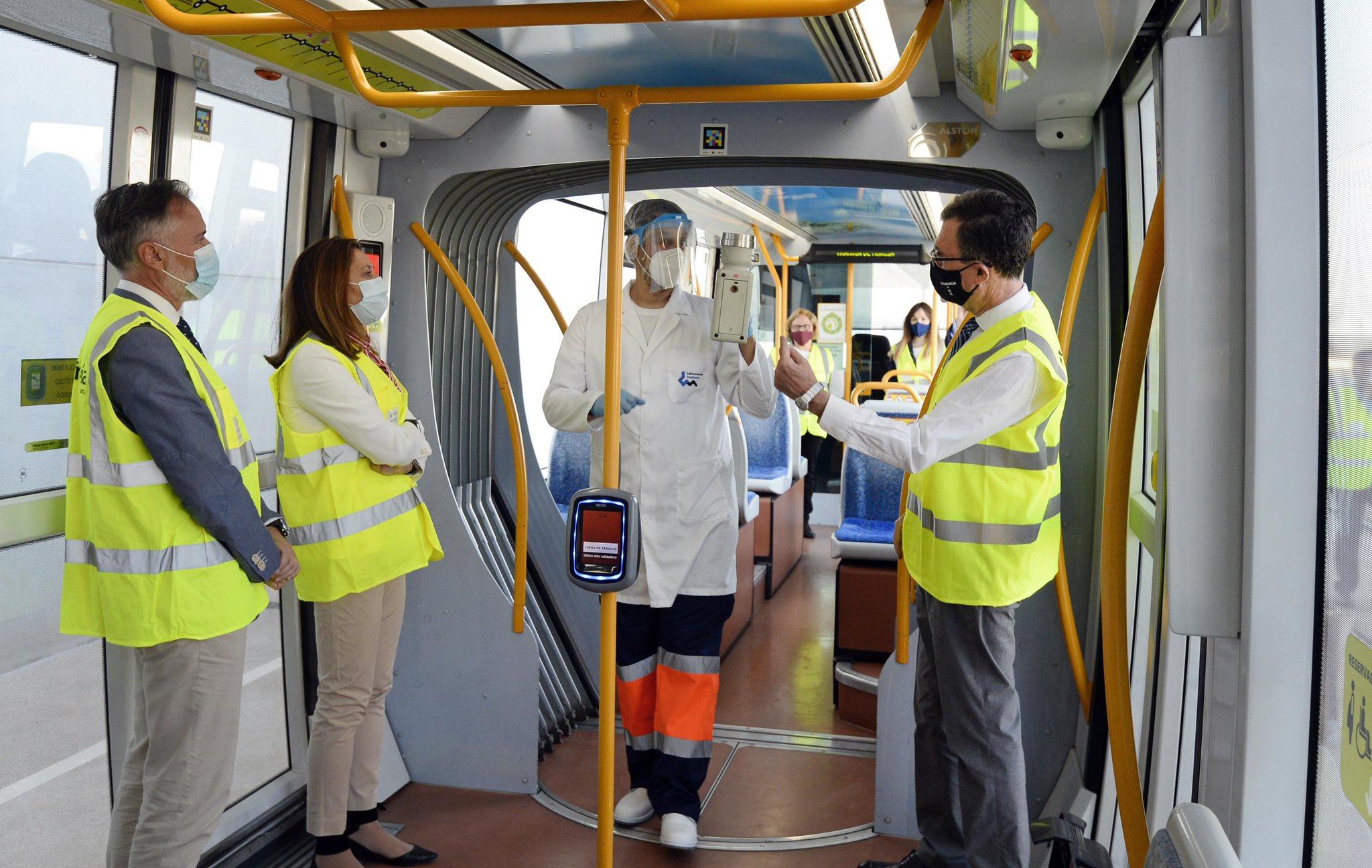 Los controles periódicos para la detección de trazas de Covid-19 confirman la seguridad del tranvía